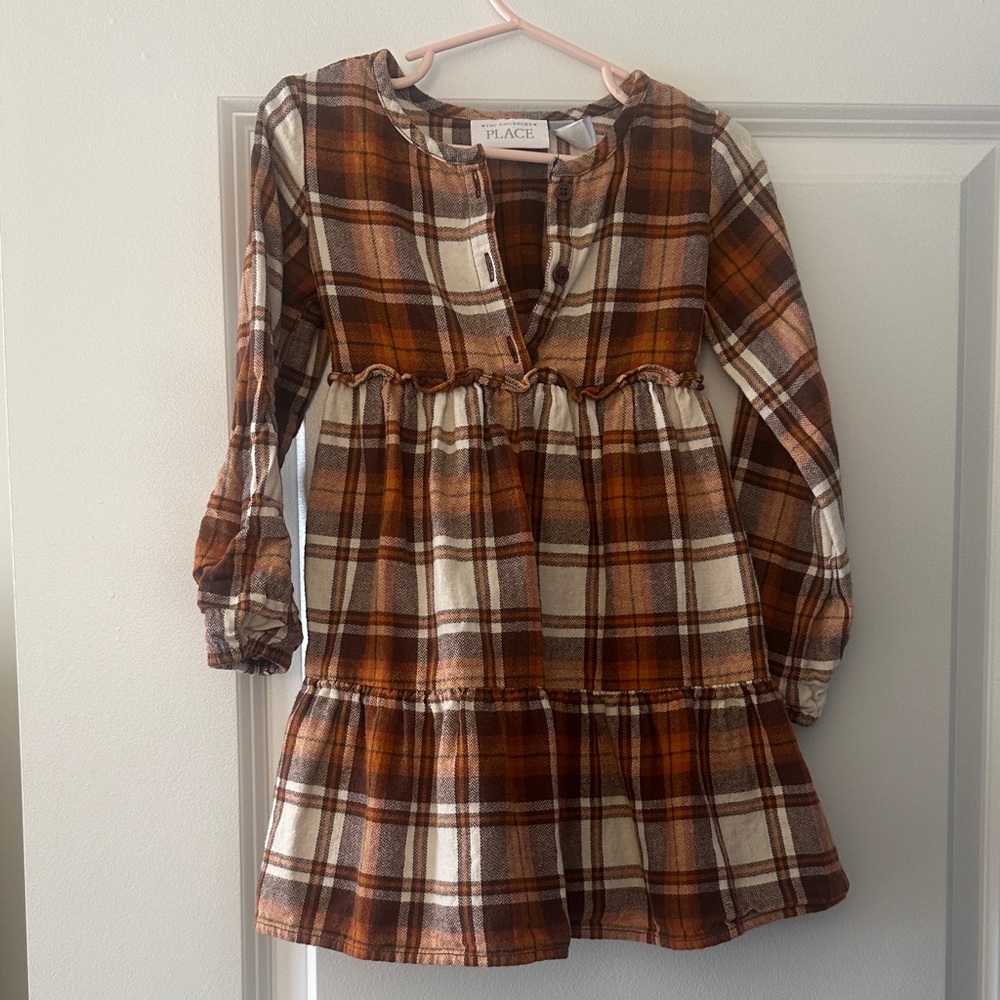 The Children's Place Plaid Dress - Brown and White